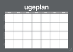 plakat: ugeplan horizontal generisk - graphic charcoal-Planer-A1two3