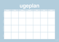 plakat: ugeplan horizontal generisk - heavenly blue-Planer-A1two3