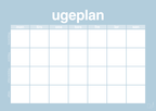 plakat: ugeplan horizontal generisk - heavenly blue-Planer-A1two3