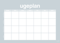 plakat: ugeplan horizontal generisk - light drizzle-Planer-A1two3