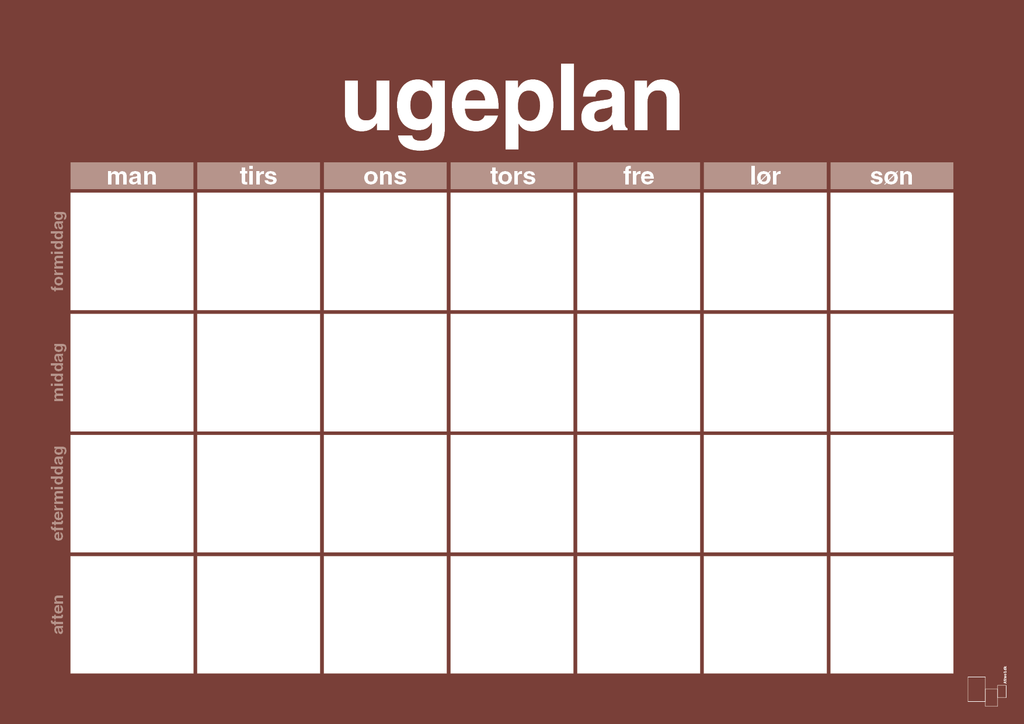 plakat: ugeplan horizontal generisk - red pepper-Planer-A1two3