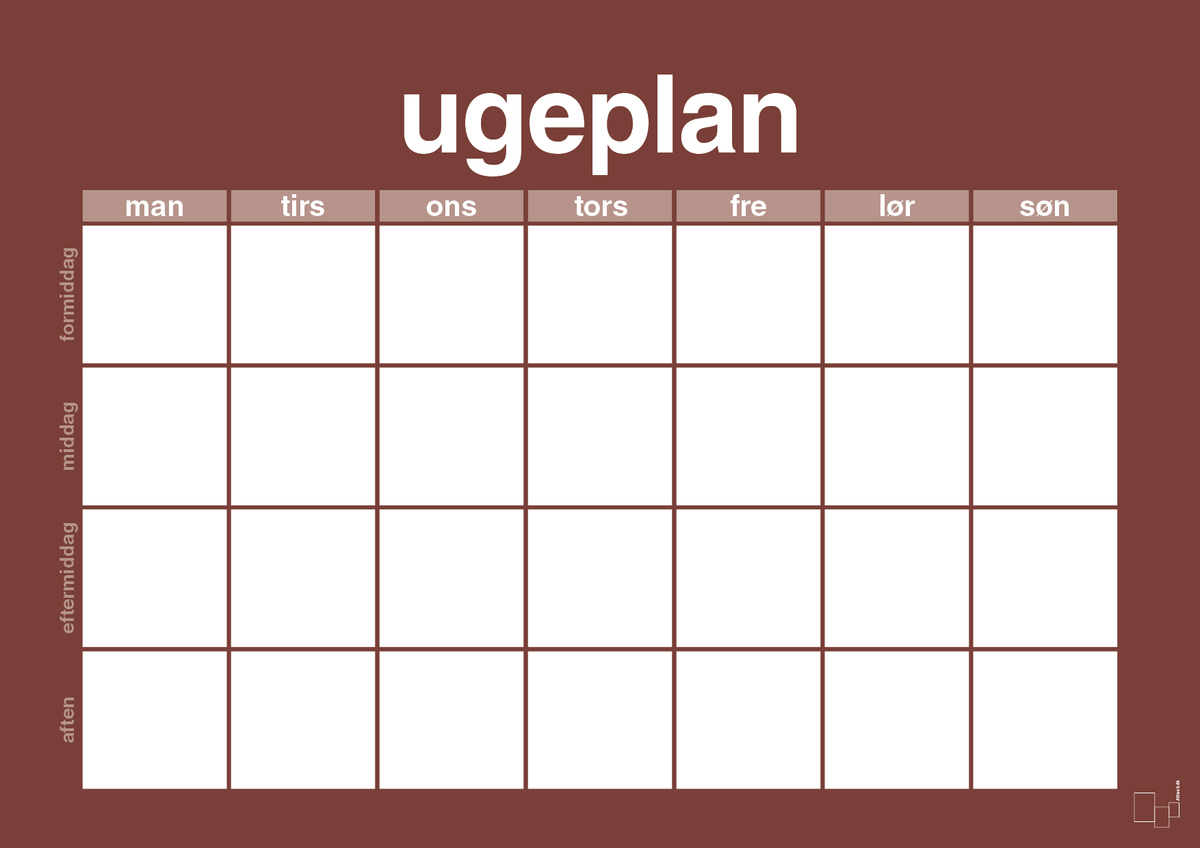 plakat: ugeplan horizontal generisk - red pepper-Planer-A1two3