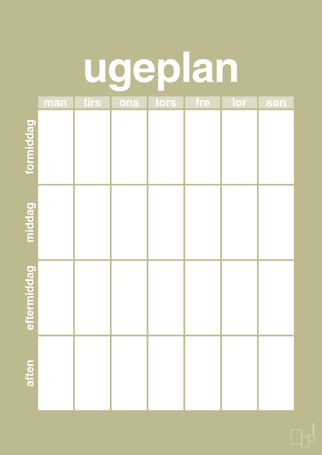 plakat: ugeplan vertical generisk - back to nature-Planer-A1two3