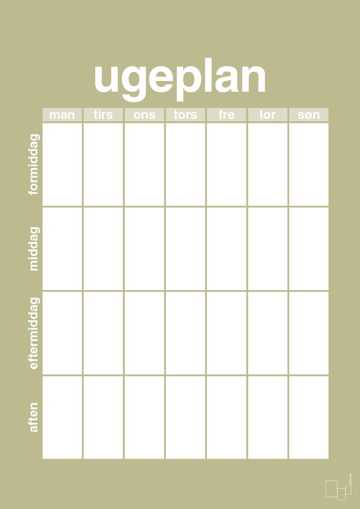 plakat: ugeplan vertical generisk - back to nature-Planer-A1two3