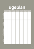 plakat: ugeplan vertical generisk - battleship gray-Planer-A1two3