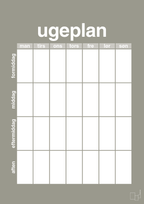 plakat: ugeplan vertical generisk - battleship gray-Planer-A1two3