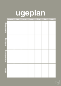 plakat: ugeplan vertical generisk - battleship gray