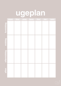 plakat: ugeplan vertical generisk - broken beige-Planer-A1two3