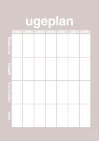 plakat: ugeplan vertical generisk - broken beige