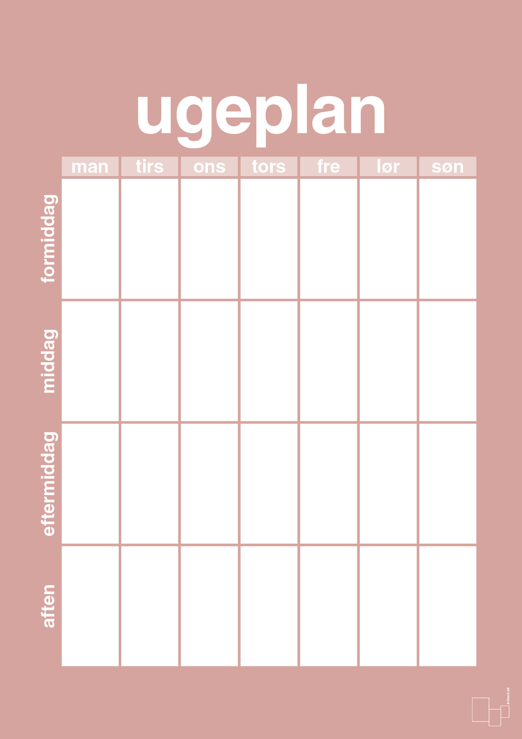 plakat: ugeplan vertical generisk - bubble shell-Planer-A1two3