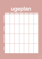 plakat: ugeplan vertical generisk - bubble shell-Planer-A1two3