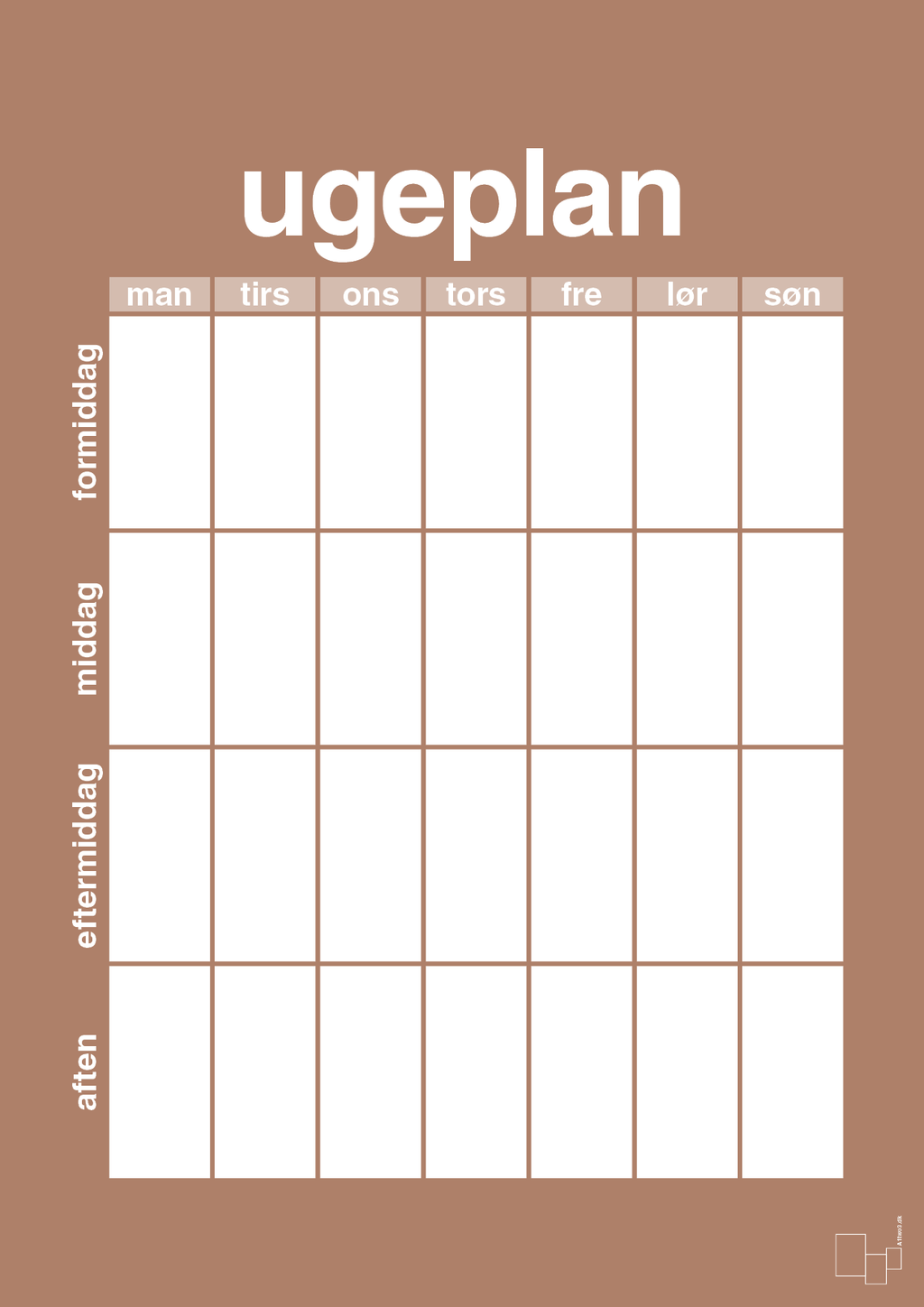 plakat: ugeplan vertical generisk - cider spice-Planer-A1two3