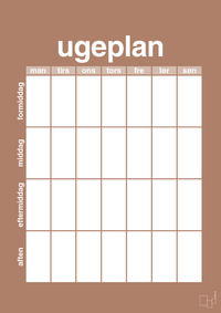 plakat: ugeplan vertical generisk - cider spice