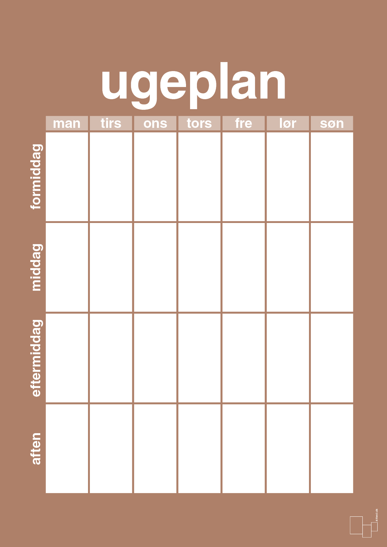 plakat: ugeplan vertical generisk - cider spice-Planer-A1two3