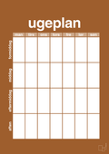 plakat: ugeplan vertical generisk - cognac-Planer-A1two3