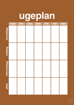 plakat: ugeplan vertical generisk - cognac-Planer-A1two3