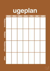 plakat: ugeplan vertical generisk - cognac