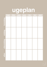 plakat: ugeplan vertical generisk - creamy mushroom