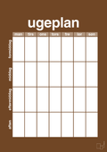 plakat: ugeplan vertical generisk - dark brown-Planer-A1two3