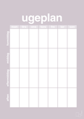 plakat: ugeplan vertical generisk - dusty lilac-Planer-A1two3