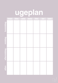 plakat: ugeplan vertical generisk - dusty lilac