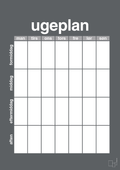 plakat: ugeplan vertical generisk - graphic charcoal-Planer-A1two3
