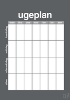 plakat: ugeplan vertical generisk - graphic charcoal-Planer-A1two3