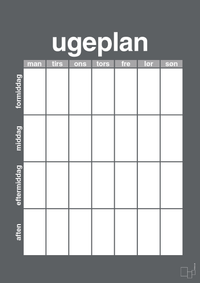 plakat: ugeplan vertical generisk - graphic charcoal