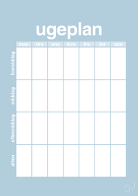 plakat: ugeplan vertical generisk - heavenly blue