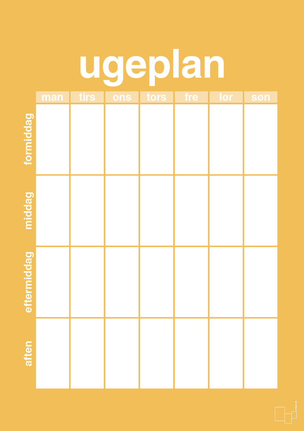 plakat: ugeplan vertical generisk - honeycomb-Planer-A1two3