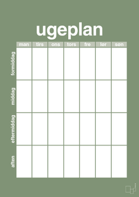 plakat: ugeplan vertical generisk - jade