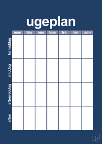 plakat: ugeplan vertical generisk - lapis blue