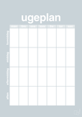 plakat: ugeplan vertical generisk - light drizzle-Planer-A1two3