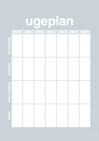 plakat: ugeplan vertical generisk - light drizzle-Planer-A1two3