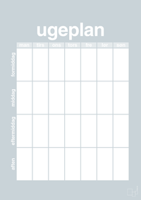 plakat: ugeplan vertical generisk - light drizzle