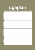 plakat: ugeplan vertical generisk - misty forrest-Planer-A1two3