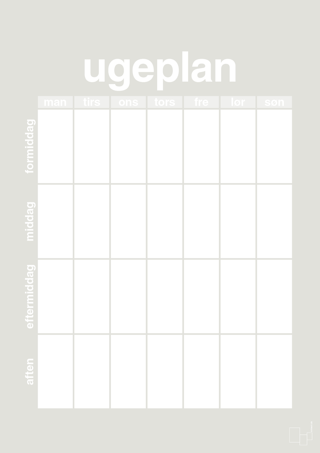 plakat: ugeplan vertical generisk - painters white-Planer-A1two3