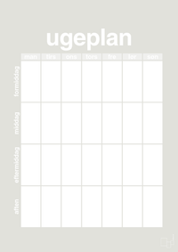 plakat: ugeplan vertical generisk - painters white