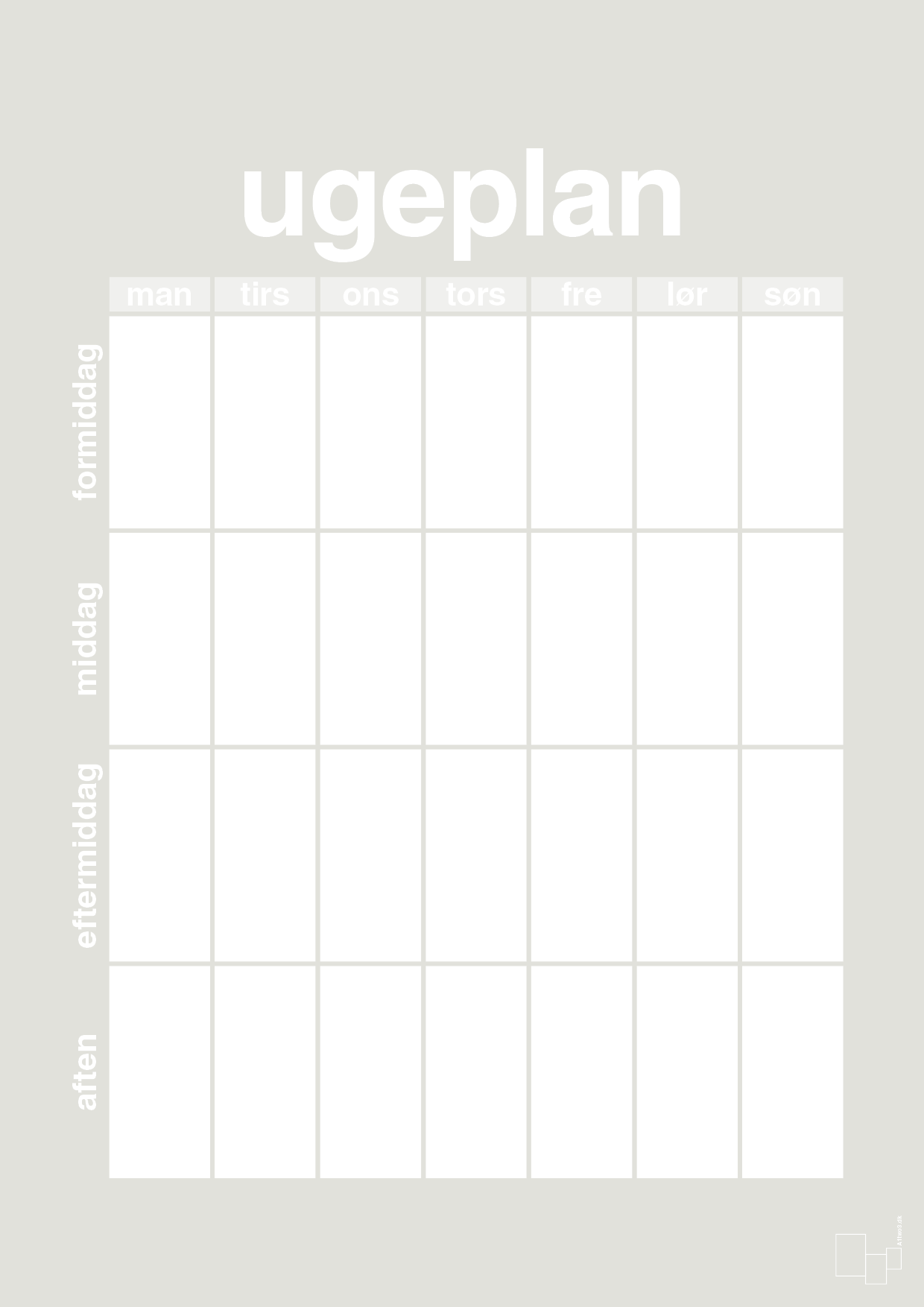 plakat: ugeplan vertical generisk - painters white-Planer-A1two3