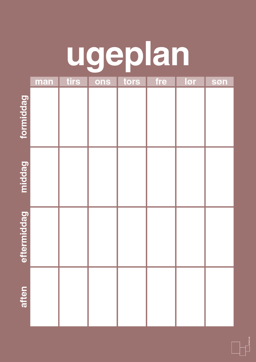 plakat: ugeplan vertical generisk - plum-Planer-A1two3