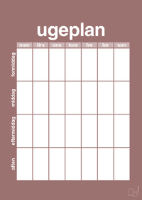 plakat: ugeplan vertical generisk - plum