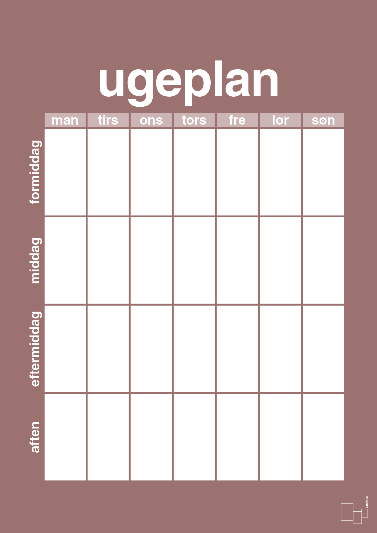plakat: ugeplan vertical generisk - plum-Planer-A1two3