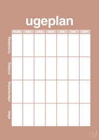 plakat: ugeplan vertical generisk - powder