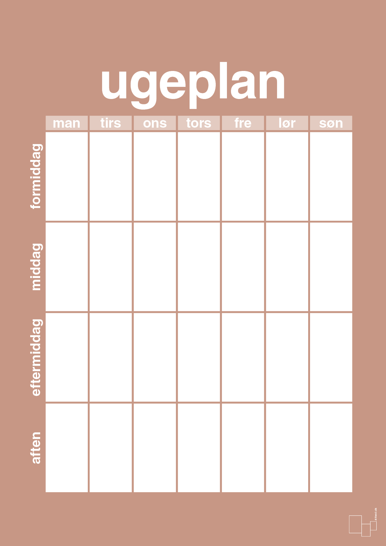 plakat: ugeplan vertical generisk - powder-Planer-A1two3