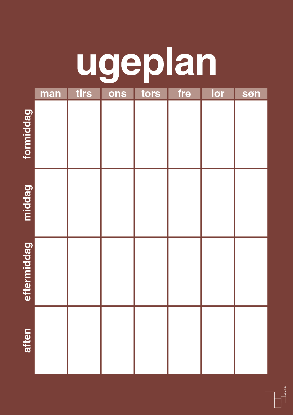plakat: ugeplan vertical generisk - red pepper-Planer-A1two3