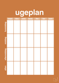 plakat: ugeplan vertical generisk - rumba orange-Planer-A1two3