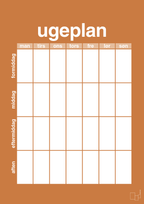 plakat: ugeplan vertical generisk - rumba orange-Planer-A1two3