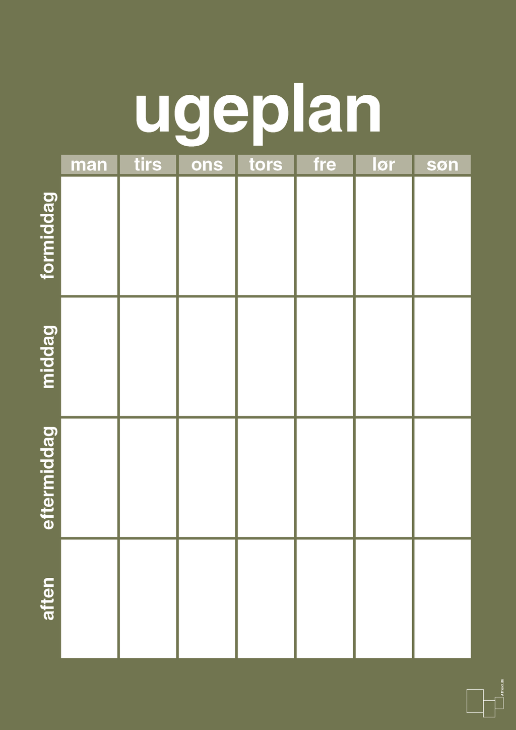 plakat: ugeplan vertical generisk - secret meadow-Planer-A1two3