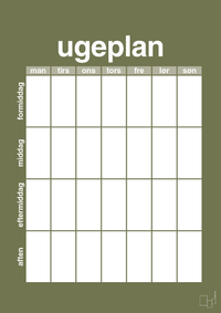 plakat: ugeplan vertical generisk - secret meadow