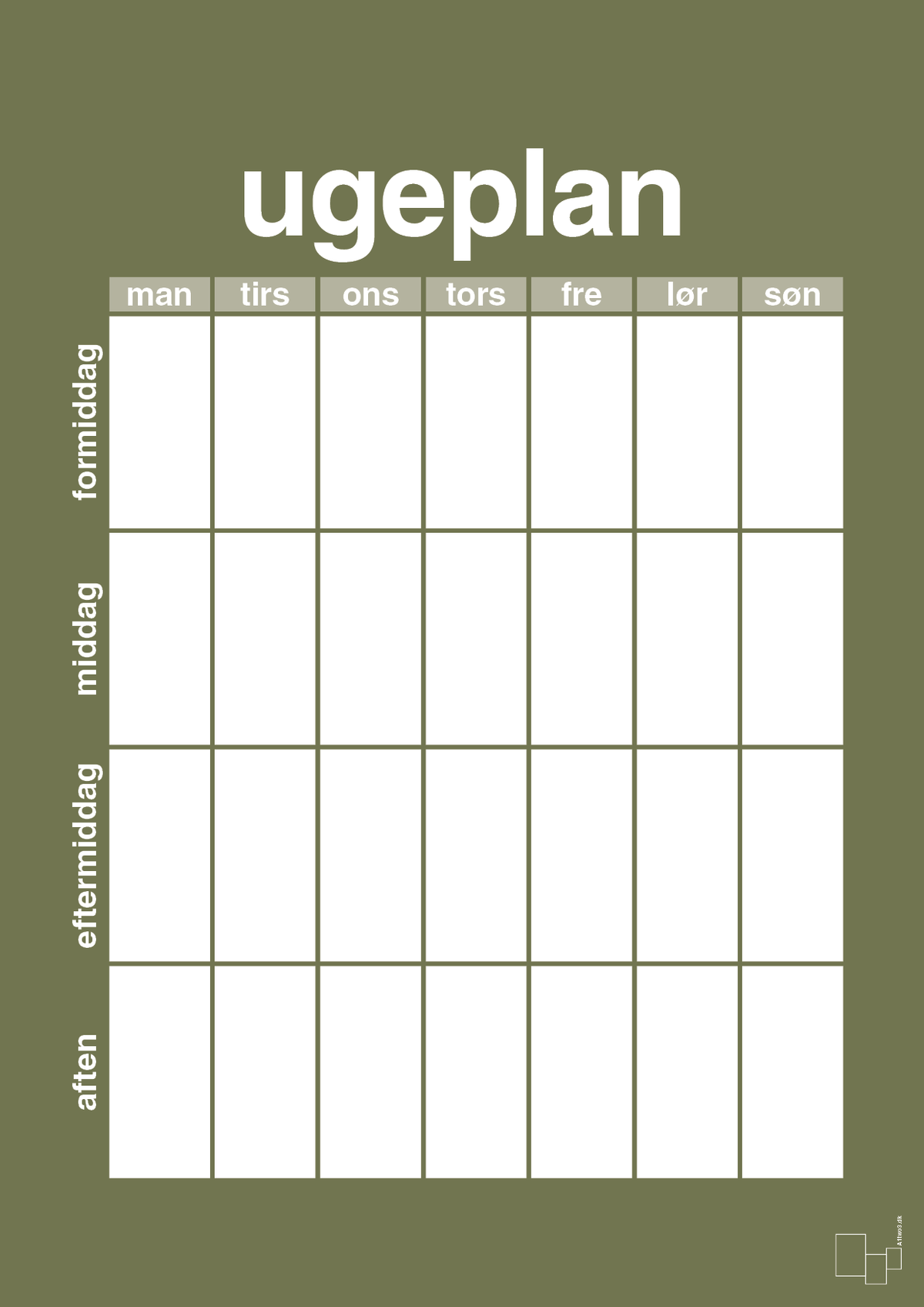 plakat: ugeplan vertical generisk - secret meadow-Planer-A1two3